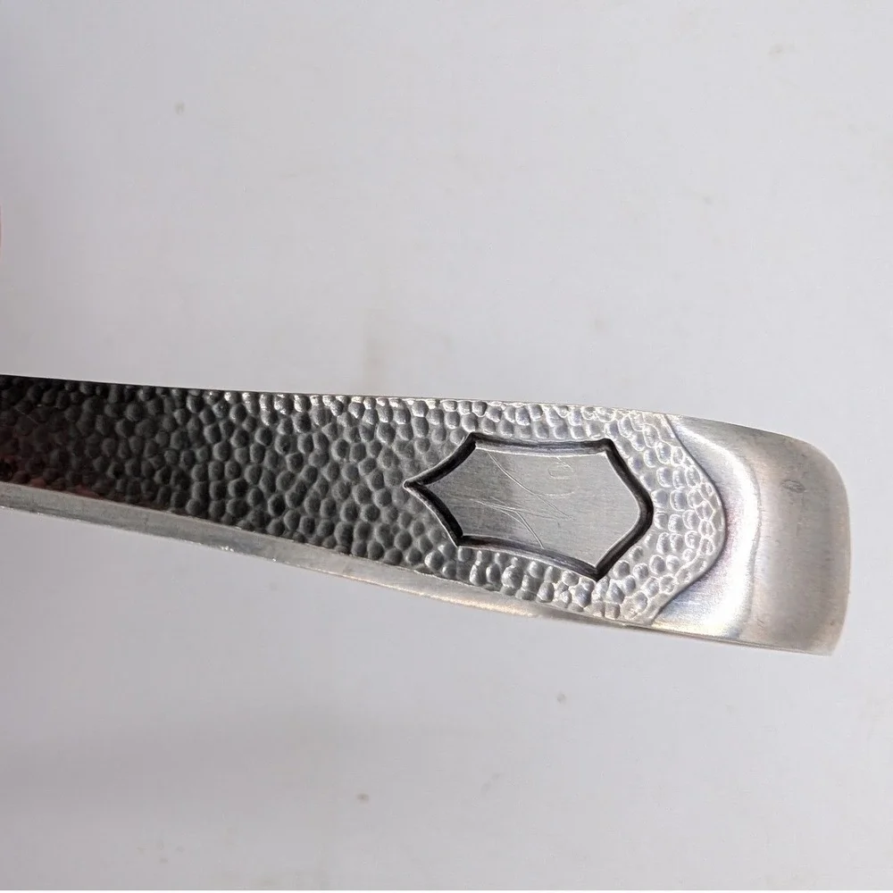 Vtg Sterling Silver Sugar Bonbon Tongs Hammered Shield Claw Small 3.5in 18g